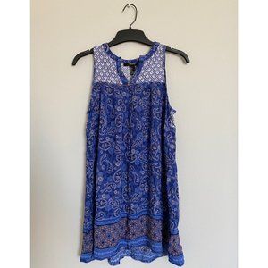 Blue Boho Mini Dress